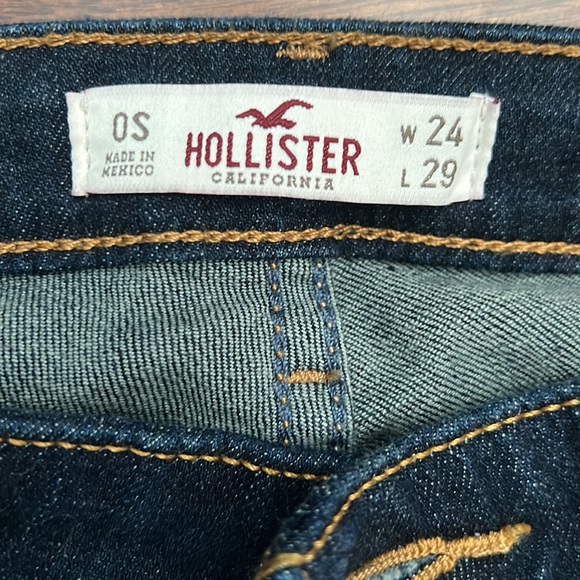 Dark Faded Blue Wash Hollister Skinny Jeans Size 24/29 - Picture 2 of 4